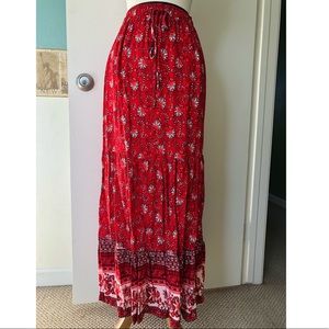 Floral Drawstring Waist Skirt